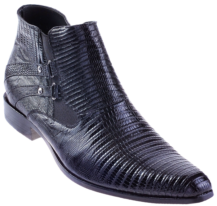 Los Altos Black Genuine All-Over Lizard Dress Shoes ZV070705